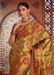 Kanjivaram Silk Golden And Pink Wedding Saree